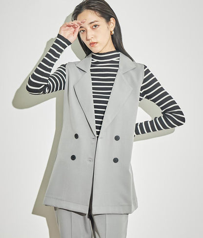 プチハイネック リブニット トップス 長袖 153-5480