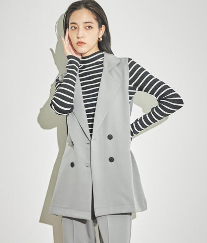 プチハイネック リブニット トップス 長袖 153-5480