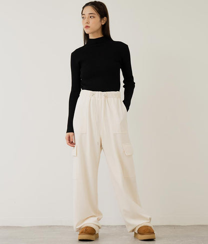 プチハイネック リブニット トップス 長袖 153-5480