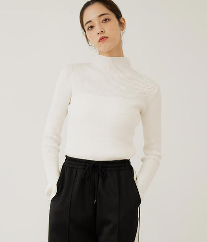 プチハイネック リブニット トップス 長袖 153-5480