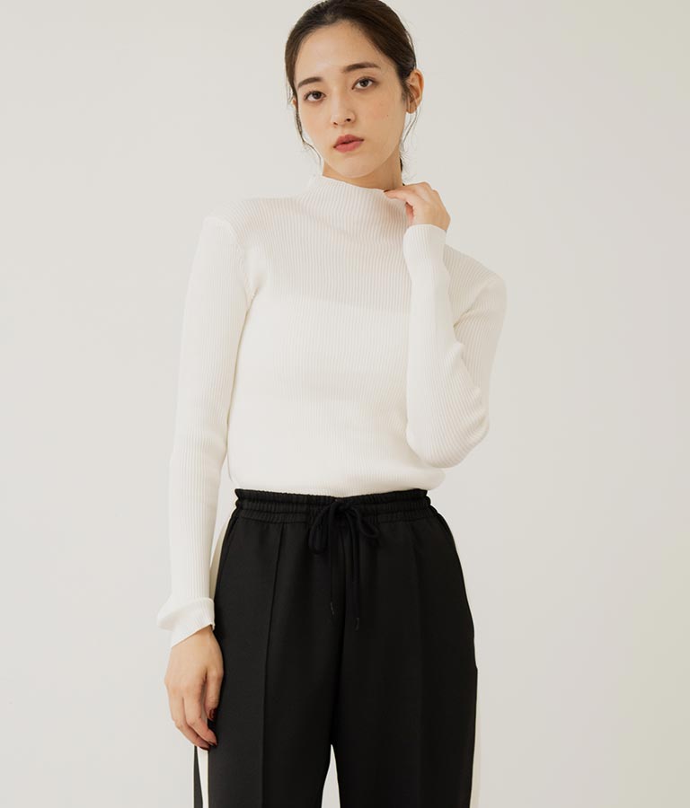 プチハイネック リブニット トップス 長袖 153-5480