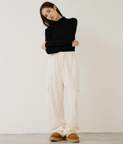 プチハイネック リブニット トップス 長袖 153-5480