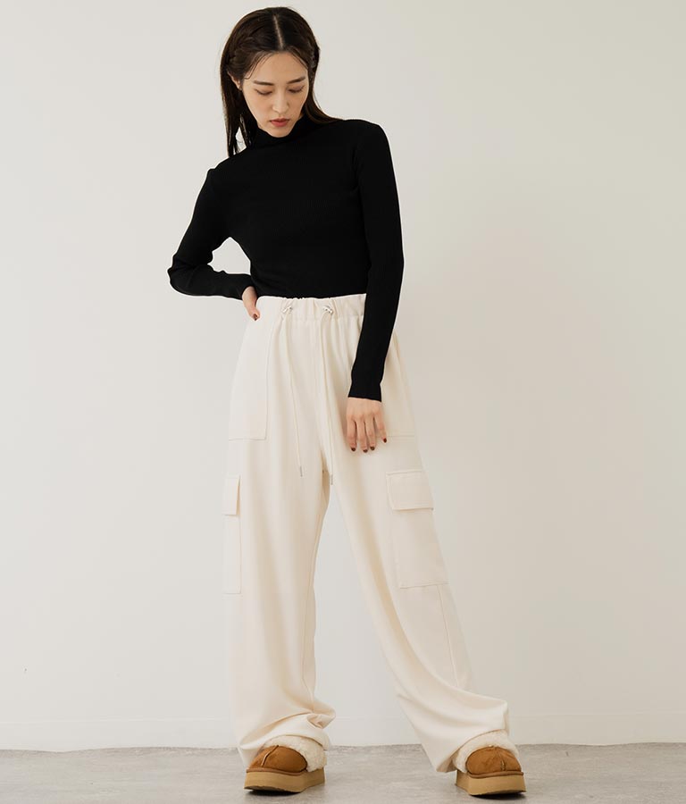 プチハイネック リブニット トップス 長袖 153-5480