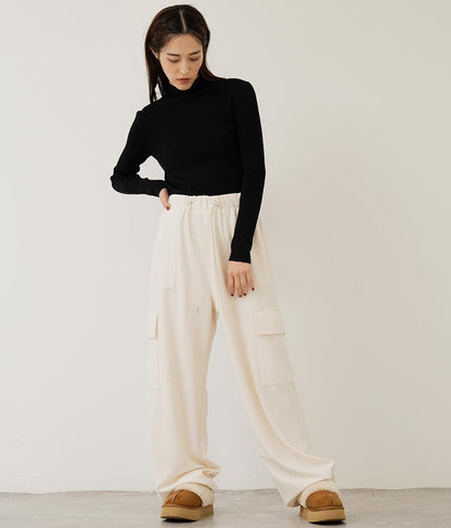 プチハイネック リブニット トップス 長袖 153-5480