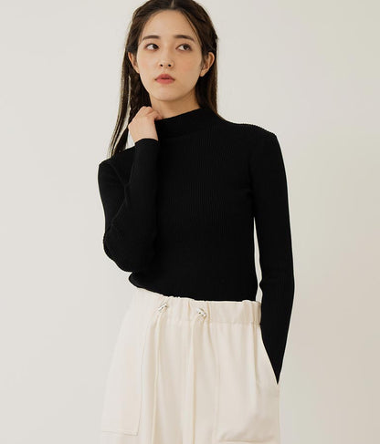 プチハイネック リブニット トップス 長袖 153-5480