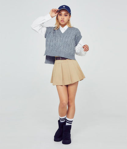 袖ギャザーデザインクロップドシャツ