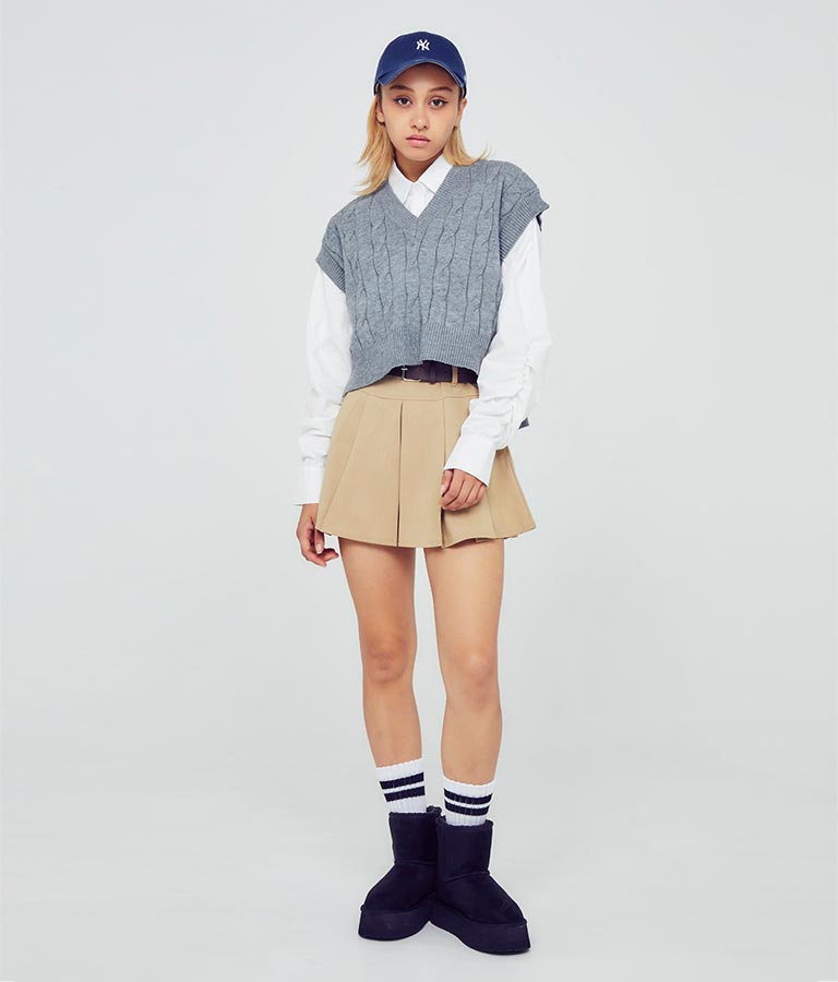 袖ギャザーデザインクロップドシャツ 154-5510