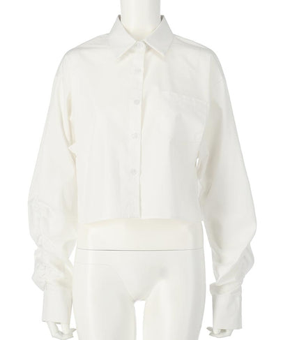 袖ギャザーデザインクロップドシャツ 154-5510