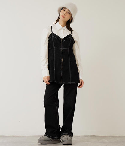 袖ギャザーデザインクロップドシャツ 154-5510