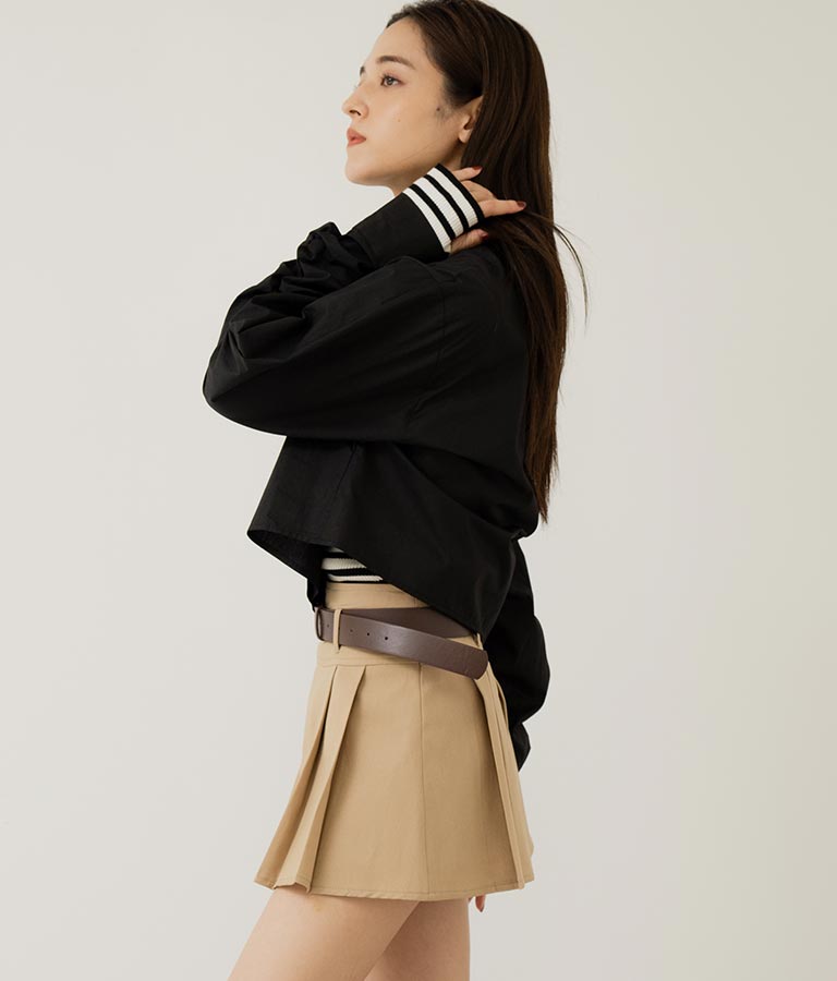 袖ギャザーデザインクロップドシャツ 154-5510