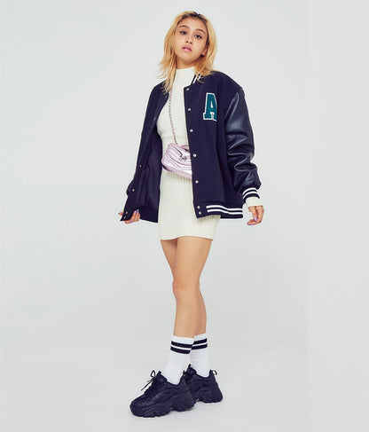 フレアスリーブバックオープンリブニットミニワンピース 157-5437