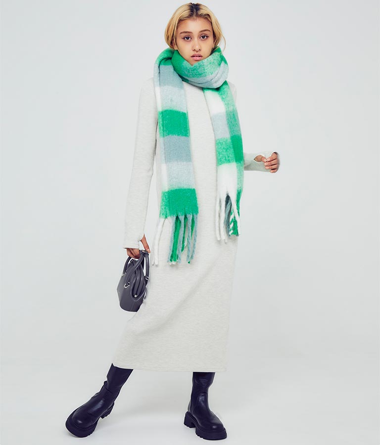 フリンジ大判ストール