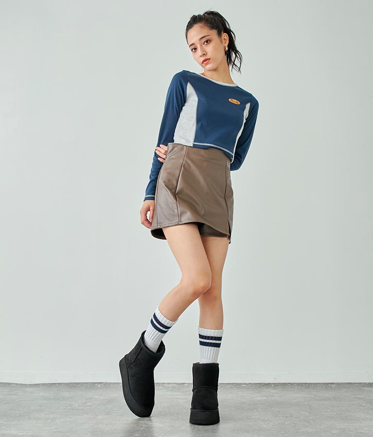 厚底ムートンブーツ 799-8940