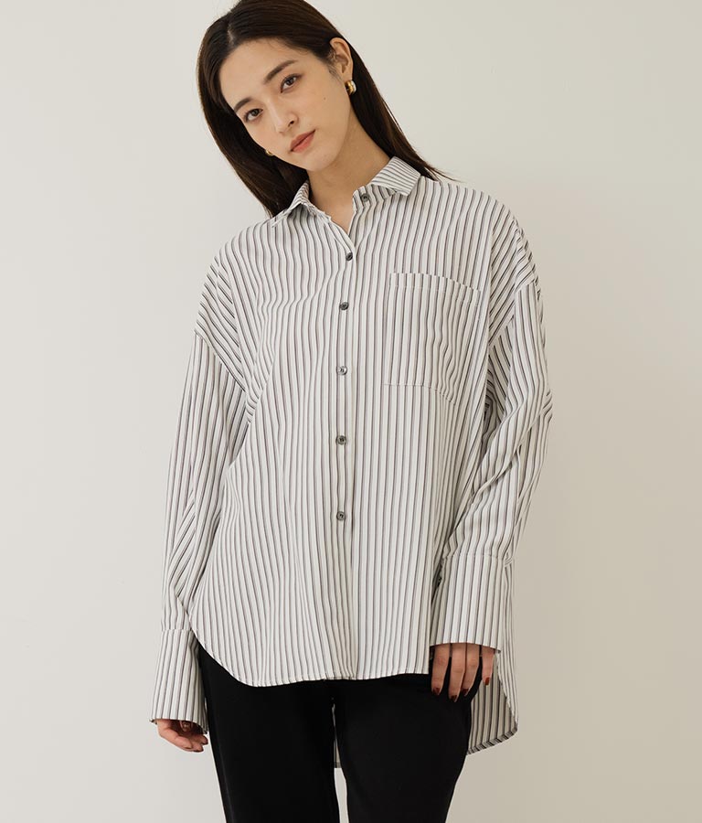 オープンスリーブオーバーサイズシャツ