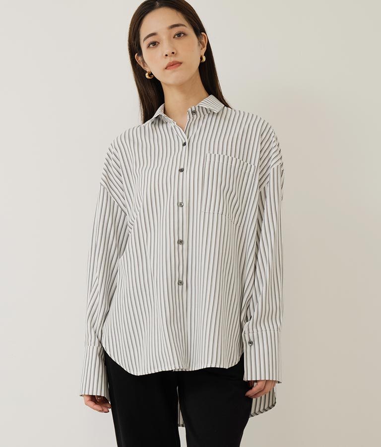 オープンスリーブ オーバー サイズシャツ 154-5505