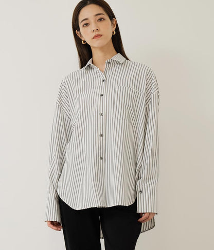 オープンスリーブ オーバー サイズシャツ 154-5505