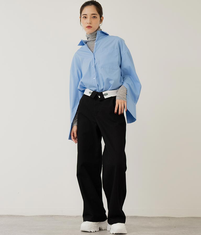 オープンスリーブ オーバー サイズシャツ 154-5505