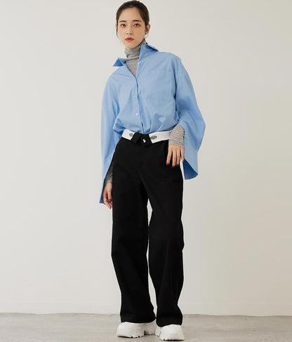 オープンスリーブ オーバー サイズシャツ 154-5505