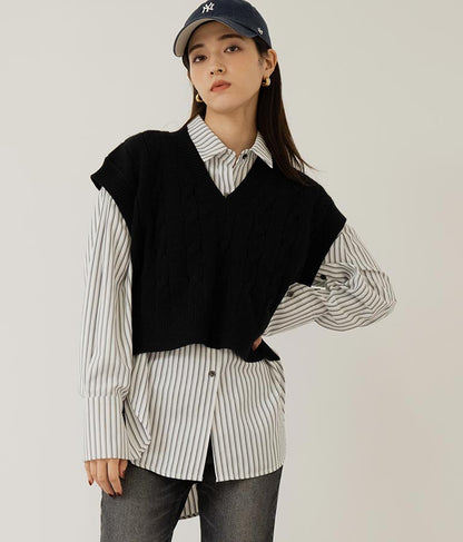 オープンスリーブ オーバー サイズシャツ 154-5505