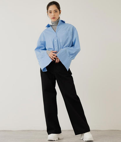 オープンスリーブ オーバー サイズシャツ 154-5505