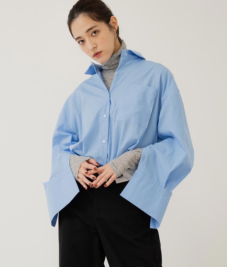 オープンスリーブ オーバー サイズシャツ 154-5505