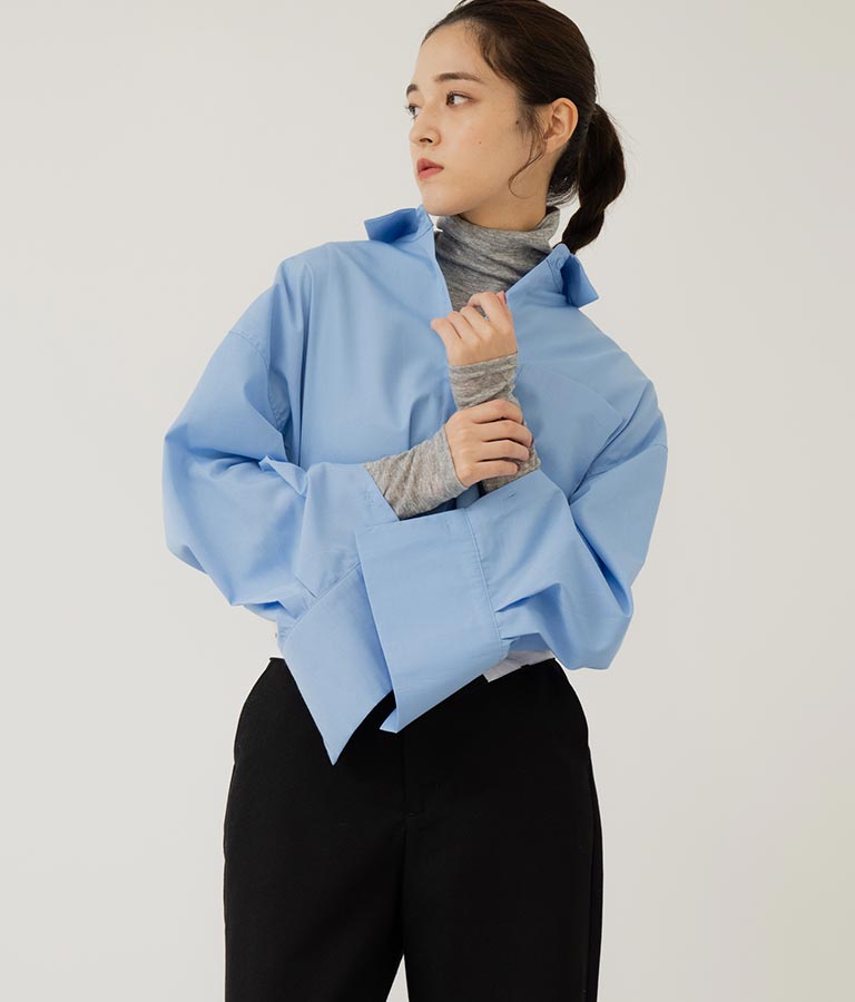 オープンスリーブ オーバー サイズシャツ 154-5505