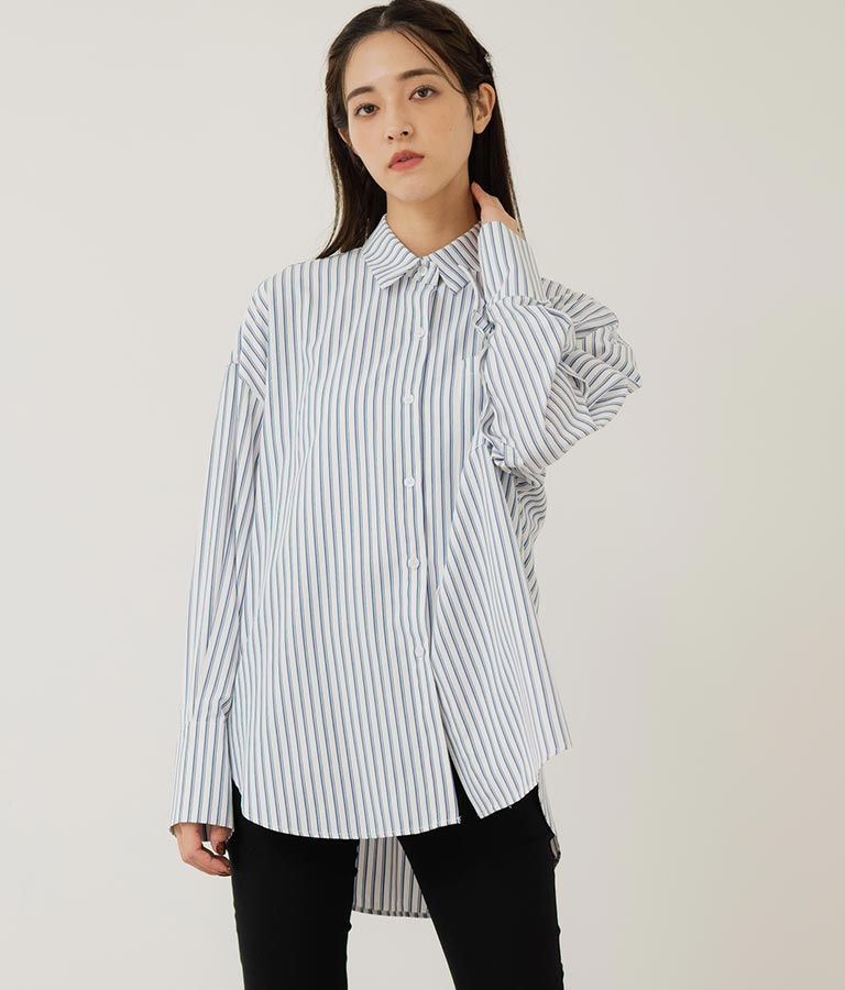 オープンスリーブ オーバー サイズシャツ 154-5505