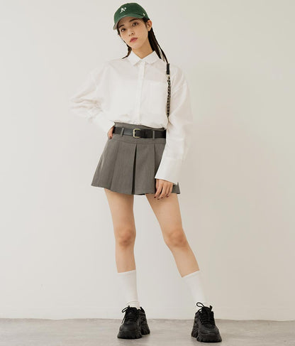 オープンスリーブ オーバー サイズシャツ 154-5505