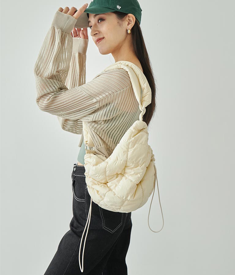 ナイロン キルティング サイド ドロスト ショルダー バッグ 159-5501