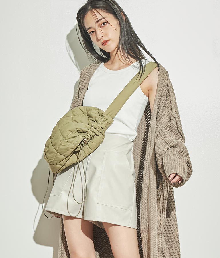 ナイロン キルティング サイド ドロスト ショルダー バッグ 159-5501