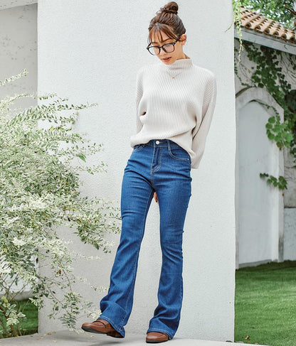 ストレッチ デニム フレアパンツ 552-5814