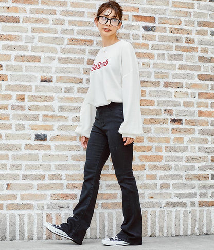 ストレッチ デニム フレアパンツ 552-5814