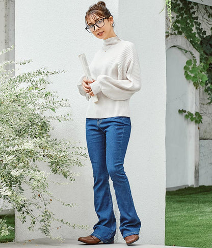 ストレッチ デニム フレアパンツ 552-5814