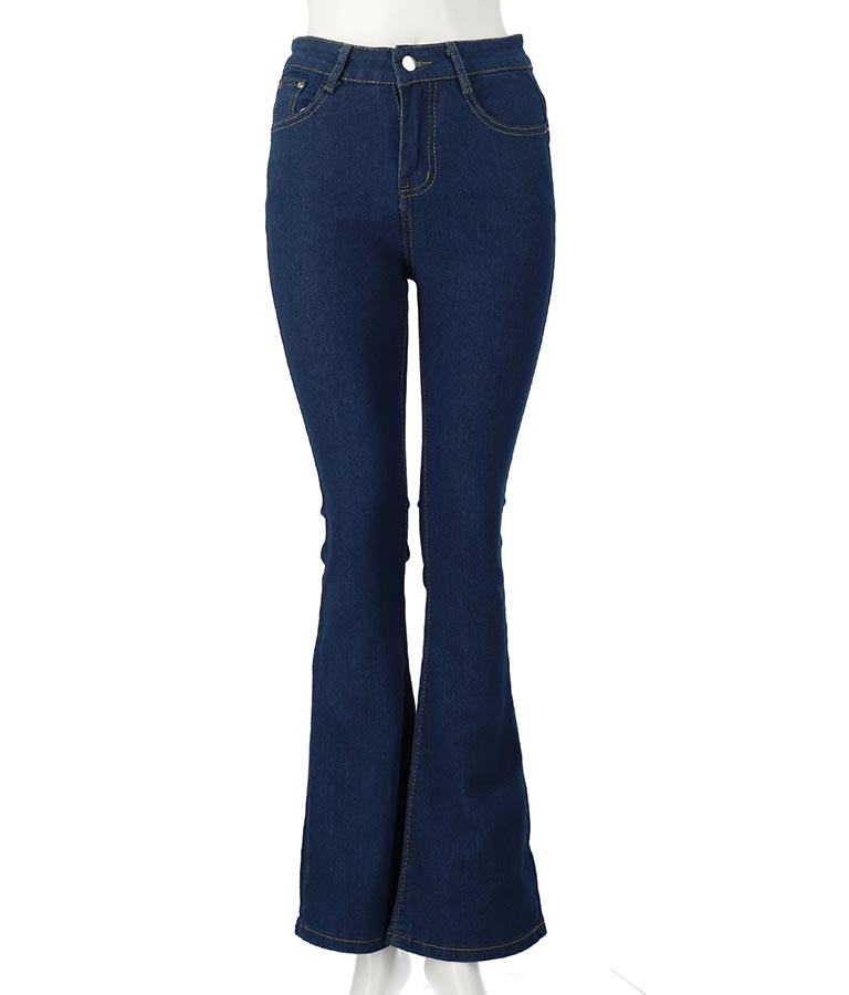 ストレッチ デニム フレアパンツ 552-5814