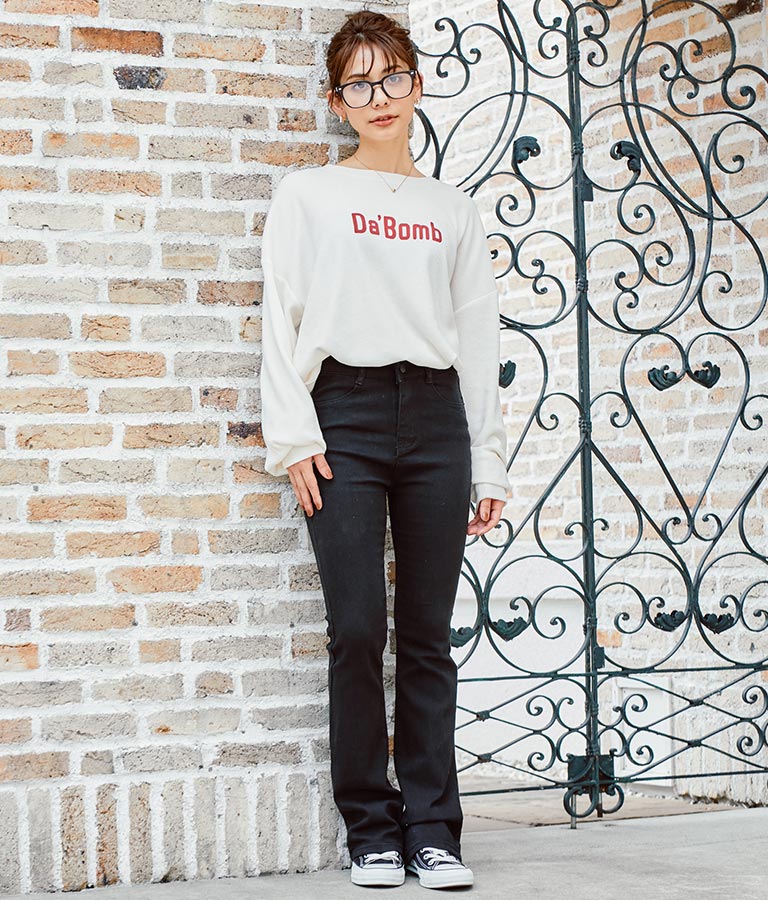 ストレッチ デニム フレアパンツ 552-5814