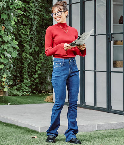 ストレッチ デニム フレアパンツ 552-5814