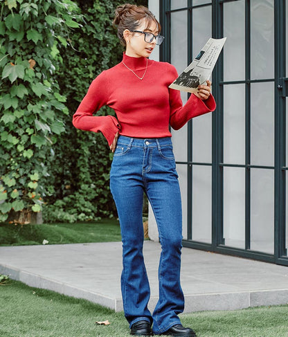 ストレッチ デニム フレアパンツ 552-5814