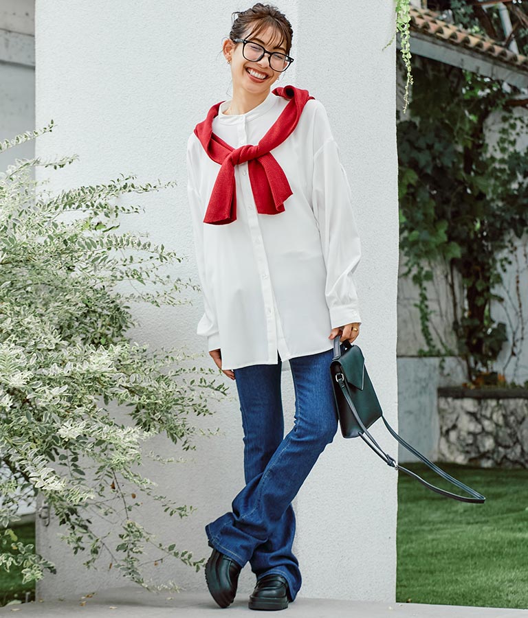 ストレッチ デニム フレアパンツ 552-5814