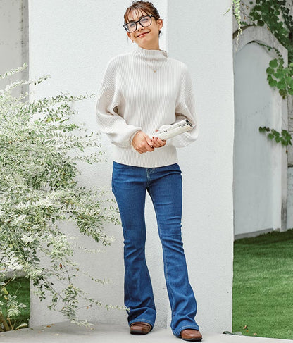 ストレッチ デニム フレアパンツ 552-5814