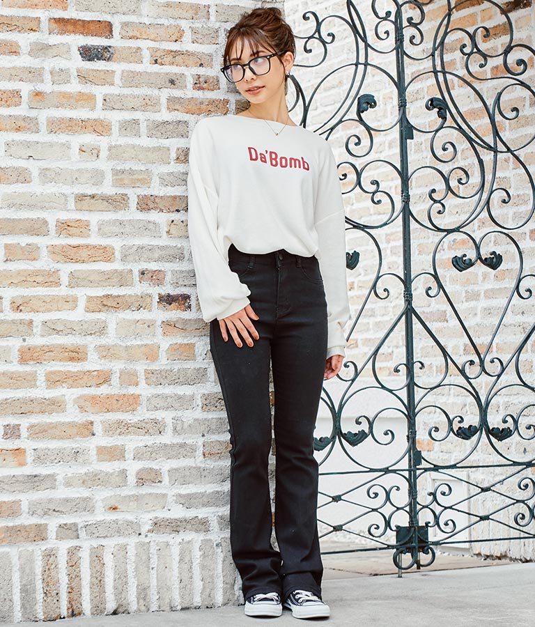 ストレッチ デニム フレアパンツ 552-5814