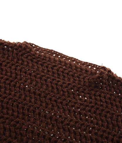 透かしデザイン編ニットトップス 813-6648