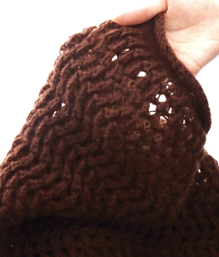 透かしデザイン編ニットトップス 813-6648