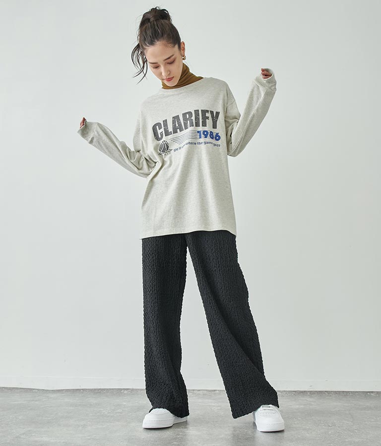 ジャガードカットソーワイドパンツ【セットアップ着用可】 792-9019