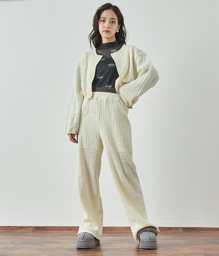 ジャガードカットソーワイドパンツ【セットアップ着用可】 792-9019