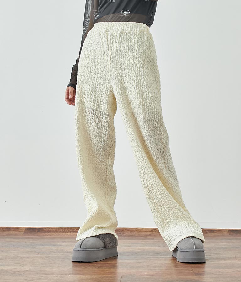 ジャガードカットソーワイドパンツ【セットアップ着用可】 792-9019