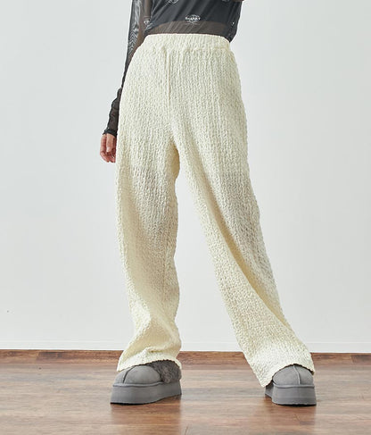 ジャガードカットソーワイドパンツ【セットアップ着用可】 792-9019