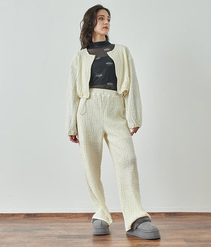 ジャガードカットソーワイドパンツ【セットアップ着用可】 792-9019