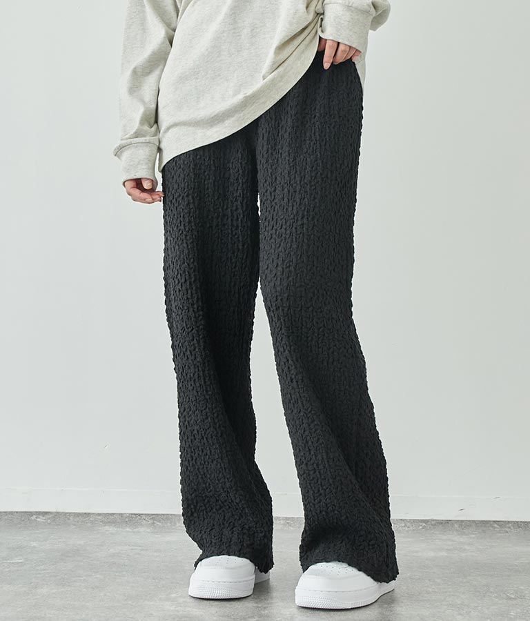 ジャガードカットソーワイドパンツ【セットアップ着用可】 792-9019