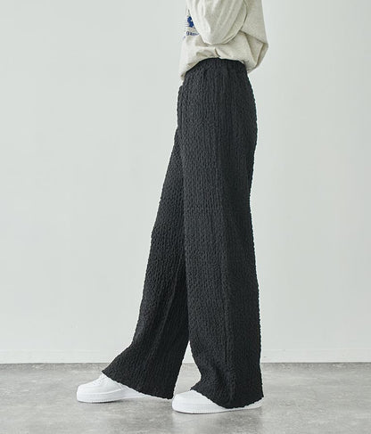 ジャガードカットソーワイドパンツ【セットアップ着用可】 792-9019