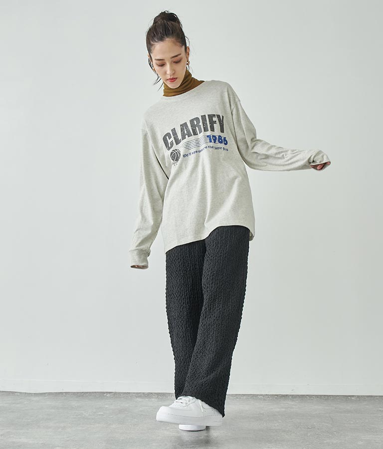 ジャガードカットソーワイドパンツ【セットアップ着用可】 792-9019